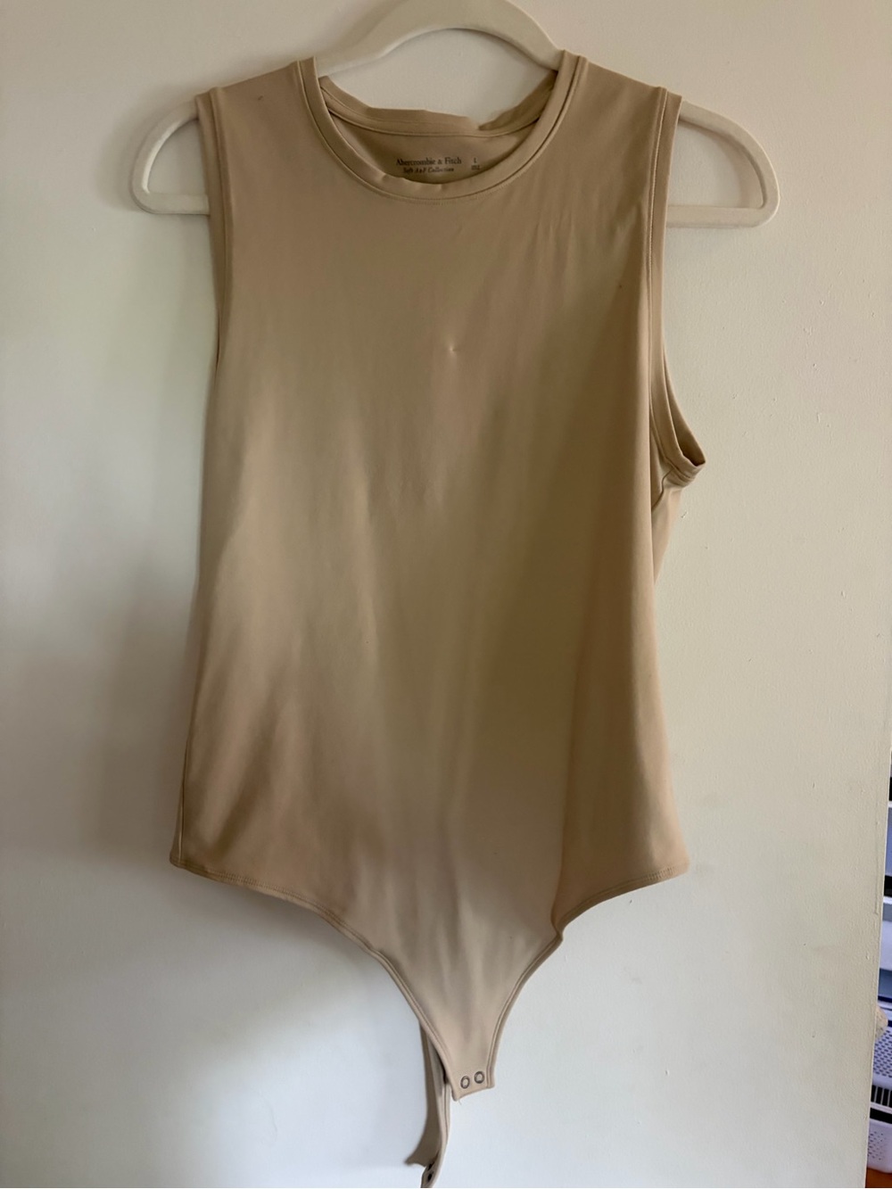 Abercrombie & Fitch Neutral Beige Crewneck Bodysuit
